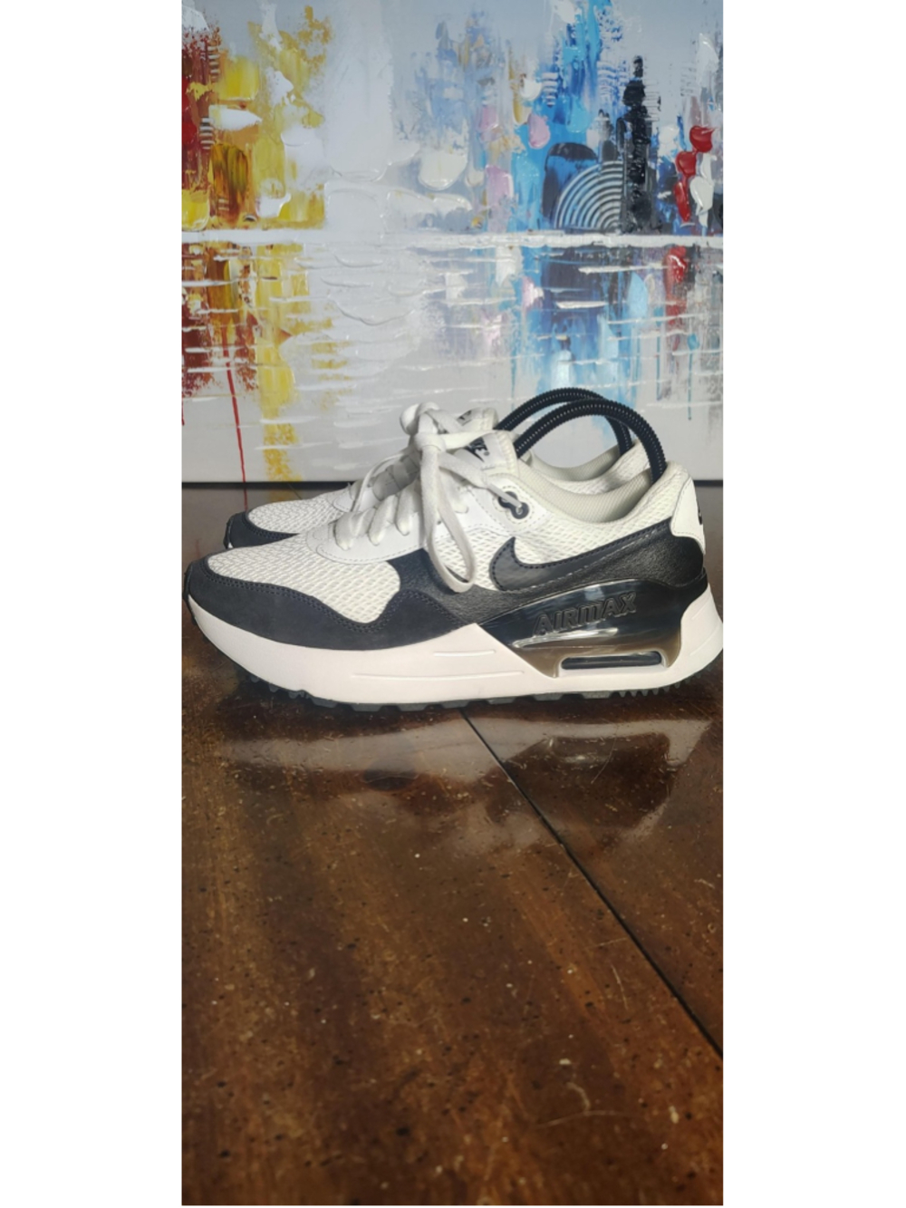Nike Air Max SYSTM Shoes Mens Size 8 White Black Low Top Sneakers DM9537-103